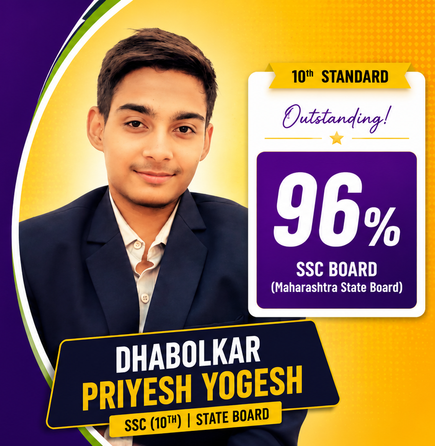 Dhabolkar Priyesh Yogesh 96% SSC Board Topper